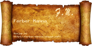 Ferber Manna névjegykártya